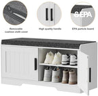 Homleke Shoe Storage Bench, 2 Doors & Thickened Padded Seat Cushion - Image 7