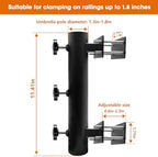 Heavy Duty Adjustable Metal Patio Umbrella Holder Clamp Stand - Image 3