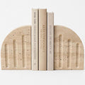 Travertine Book Ends, Decorative Stone Bookends for Shelves, Heavy Bookends by Unknown
