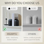 Decorative Bookends for Shelves, Set of 2 Book Ends for Heavy Books, Layered Arch Design Black Bookend - Image 5