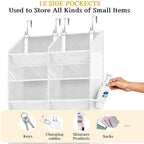 Over The Door Organizer 6 Tiers, Extra Large Behind Door Storage of 12 Compartments, 80 lbs Weight Capacity Hanging Storage Organizer with Clear Window Kids Toys, Shoes,Diapers, Room Storage, White - Image 5
