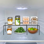 Redrubbit Expandable Metal Rustproof Kitchen Counter and Shelf Rack, 4 Piece Set of 2, Space Saver for Kitchen, Fridge, Bathroom - Image 2