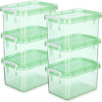 Wenqik 6 Pack Colorful Plastic Storage Bins with Lids, Green by Wenqik