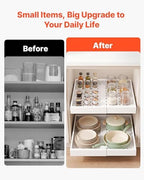 VEVOR Pull Out Cabinet Organizer, 4 Pack Expandable Width (12.2"-18.9"), 20.47" Deep Pull Out Drawers for Cabinets, Sliding Drawer for Kitchen Pantry Cabinet Organizer with Nano Adhesive Strips, White - Image 6