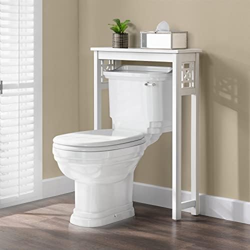 Alaterre Derby Over the Toilet Storage Shelf, White, 27”W x 8”D x 37”H by AlaterreFurniture