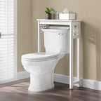 Alaterre Derby Over the Toilet Storage Shelf, White, 27”W x 8”D x 37”H by AlaterreFurniture
