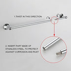 BGL Bathroom Hardware Set Chrome Adjustable Expandable Bath Towel Bars Bathroom Accessory Set Towel Racks 8-Pieces Wall Mount - Image 6