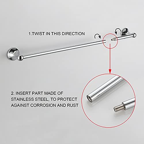 BGL Bathroom Hardware Set Chrome Adjustable Expandable Bath Towel Bars Bathroom Accessory Set Towel Racks 8-Pieces Wall Mount - Image 6