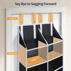 Yecaye 80lb Clear Door Hanging Yarn Storage Organizer, 10 Large Plastic Pockets & 10 Mesh Pockets Over the Door Crochet Organizer, 5 Tier Yarn Ball Storage for Knitting Needles, Black - Image 5