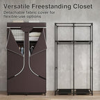 SORCEDAS Wardrobe Closet with Hanging Rods and Shelves for Clothes Storage - Image 6