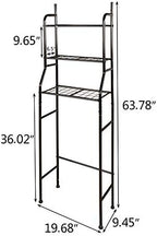 3-Shelf Bathroom Organizer Over Toilet, Space Saver Storage, Black - Image 2