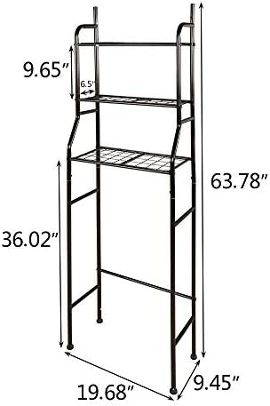 3-Shelf Bathroom Organizer Over Toilet, Space Saver Storage, Black - Image 2