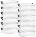 Superio Clear Plastic Storage Bins with Lid, Organizing Containers, Stackable Plastic Tote for Home, Garage, Dorm, School, and Office (4.5 Quart, 12-Pack) by Superio