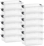 Superio Clear Plastic Storage Bins with Lid, Organizing Containers, Stackable Plastic Tote for Home, Garage, Dorm, School, and Office (4.5 Quart, 12-Pack) by Superio