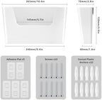 JOMOLA No Drilling File Holder 5 Pack Mail Organizer Wall Mount File Organizer Holder Office Wall Hanging Files Magazines Organizer Plastic Door Mount Wall Pocket with Adhesive Pad, White Color - Image 2