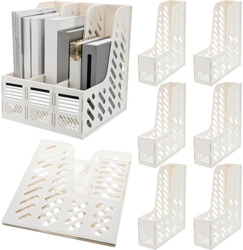 Glenmal 6 Pcs Magazine File Holder Collapsible Desktop Organizer, White by Glenmal