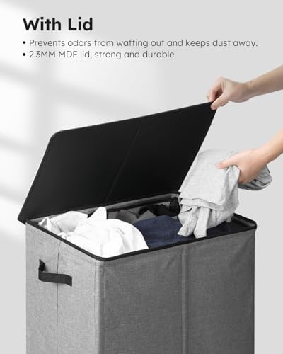 SOLEDI 130L Laundry Hamper with Lid, Large Collapsible Laundry Basket - Image 5