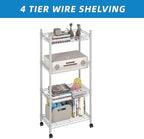 Guan River 4 Tier Wire Basket Shelf,Silver,23.23" L x 13.11" W x 49.21" H - Image 4