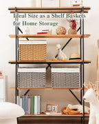 SETVSON Storage Basket with Lid, 9.2 Gal PE Rattan Trunk, Gray - Image 5