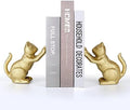 Ambipolar Lucky Cat Decorative Bookend, Heavy Duty Cast Iron, Vintage Shelf Decor, Gold, T3-66 by Ambipolar