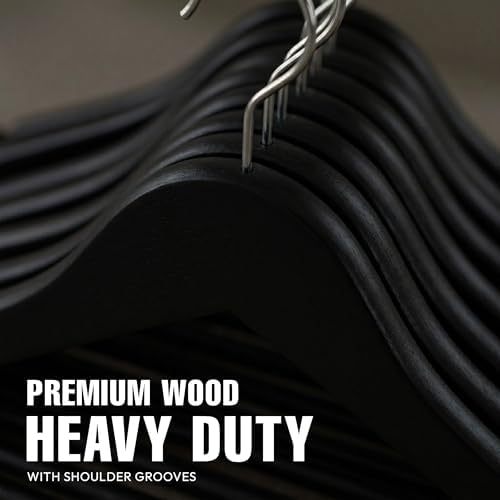 Utopia Home Wooden Hangers 30 Pack – Slim Suit Hangers Black - Image 6
