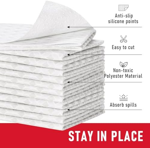 Cooyes 12 PCS Refrigerator Liners, 12" x 24" Non-Slip Fridge Liners Strong Absorbent Washable Non-Adhesive, Refrigerator Shelf Liners and Mats for Shelves, Drawers, Kitchen Cabinets(Gray Slate) - Image 3
