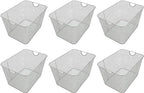 YBM HOME Kitchen Pantry Organizer Wire Basket for Shelves, Cabinets, Pantry, Countertop, Mesh Open Storage Bin Metal Basket for Organizing Food Supplies 15 x 12 x 11.5, Pack of 6 by YBMHome