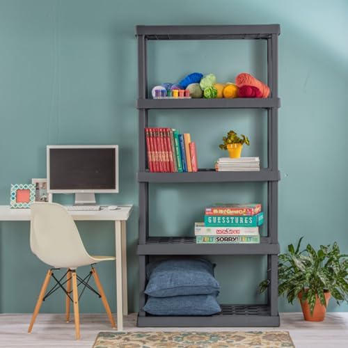 Sterilite 5 Shelf Unit, Heavy-Duty Plastic Utility Storage Rack, 3-Pack - Image 2