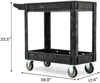 DWVO 40 x 17 in Heavy Duty Rolling Utility Cart on Wheels Black - Image 2
