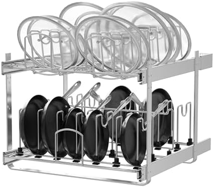 2-Tier Pots and Pans Organizer Under Cabinet Kitchen 21" W *22" D by STORKING