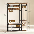 RALGEND Hall Tree with Bench and Shoe Storage, Shoe Rack with Coat Rack - Image 3