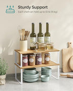 SONGMICS Cabinet Organizer Shelf, Set of 4 Spice Rack, Kitchen Storage - Image 5