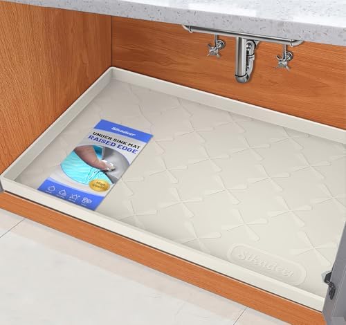 SIKADEER Waterproof Under Sink Mat 40" x 22" Silicone Mat Cabinet Protector by SIKADEER