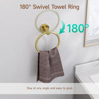 USHOWER 8PCS Light Gold Bathroom Hardware Set, 24-Inch Towel Bar Set - Image 5