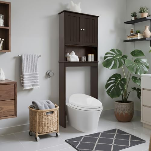 Over Toilet Storage Cabinet with Barn Door & Adjustable Shelves by GROZING
