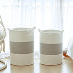 72L Woven Laundry Basket,Tall Wicker Laundry Basket for Blankets,Clothes,Pillows,Toys,Shoes Large Cotton Laundry Hamper for Bedroom,Living Room,Bathroom - Image 5