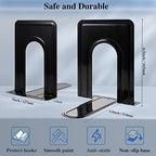 30 Pcs Metal Book Ends for Shelves, Heavy Duty Bookends for Office Home Kitchen Decorative, Nonskid Book Ends to Hold Heavy Books Black 6.5 x 5 x 5.7 in, 15 Pairs - Image 3