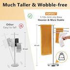 Freestanding Towel Rack, 40 Inch Tall Standing Towel Racks for Bathroom with Weighted Base, Modern Floor Towel Drying Holder Stand with 4 Swivel Arms, Stainless Steel, Chrome, YOFOVI - Image 2