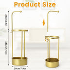 Golden Rust Proof Umbrella Holder, Entrance Drain Umbrella Bucket, Steel Circular Umbrella Holder, Umbrella Storage Rack, Suitable for use in Homes, Offices, Hotel Lobbies （Gold） - Image 2