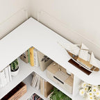 FOTOSOK 72" Tall Corner Bookshelf, 6-Tier Bookshelf and Bookcase, White - Image 5