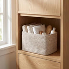R RUNKA Small Cotton Rope Basket – Storage Bin for Organizing (10.6" x 6.7" x 6.7"), Bathroom Storage Basket for Shelf, Counter & Closet（Beige） - Image 3