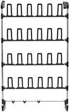 Neu Home Hanging Over door 12 Pair Shoe Storage Rack with Bottom Bar Bag Holder, black (17717W-1) - Image 5