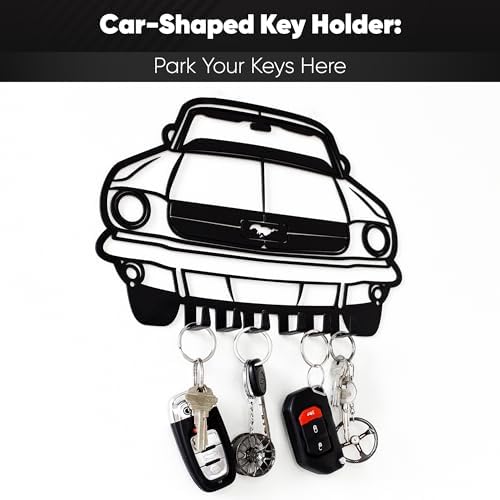 MOOH Metal Automotive Key Holder with 6 Hooks - Unique Wall Mounted Car Lovers Gifts for Men & Women - Cool Man Cave Decor - Image 2