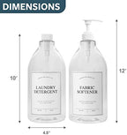Calindiana Modern Farmhouse Liquid Laundry Detergent and Fabric Softener Dispenser for Laundry Room Decor and Organization, PET Plastic Landry Soap Containers with Water Resistant Labels, Clear 64oz - Image 3