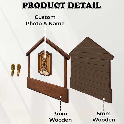 Personalized Pet Key Holder for Wall Mount, Wooden Keychain Holder Entryway - Image 4