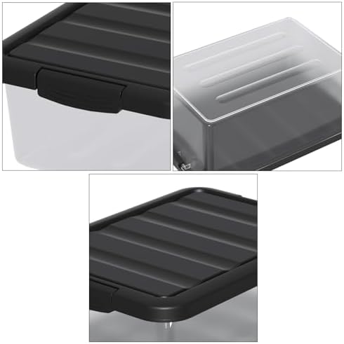 14 L Clear Storage Box with Black Lid, Medium-14 Quart, 2 Packs - Image 3