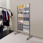 7-Tier Movable Scarf Organizer Holder Accessory Display Stand, Freestanding Metal Organizer Rack for Retail Stores, Towel, Belts, Ties, and Pants - Image 4