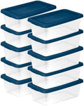 Sterilite Stackable 6 Quart Home Storage Box with Handles and Lid for Efficient, Space Saving Household Storage and Organization, (10 Pack) by Sterilite