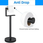 Heavy Duty Toilet Paper Holder Stand, Stable Weighted Base Toilet Paper Holder Free Standing, Stainless Steel Bathroom Free Standing Toilet Paper Roll Holder, Matte Black Tissue Rack - Image 6