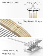 Cozymood Velvet Skirt Hangers 36 Packs Ultra Thin Hangers with Clips - Image 3